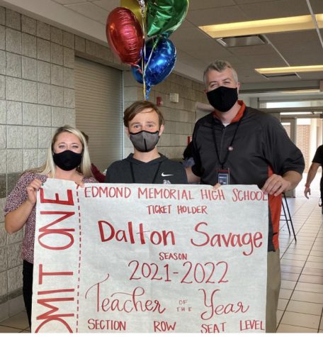 Dalton Savage is awarded teacher of the year.