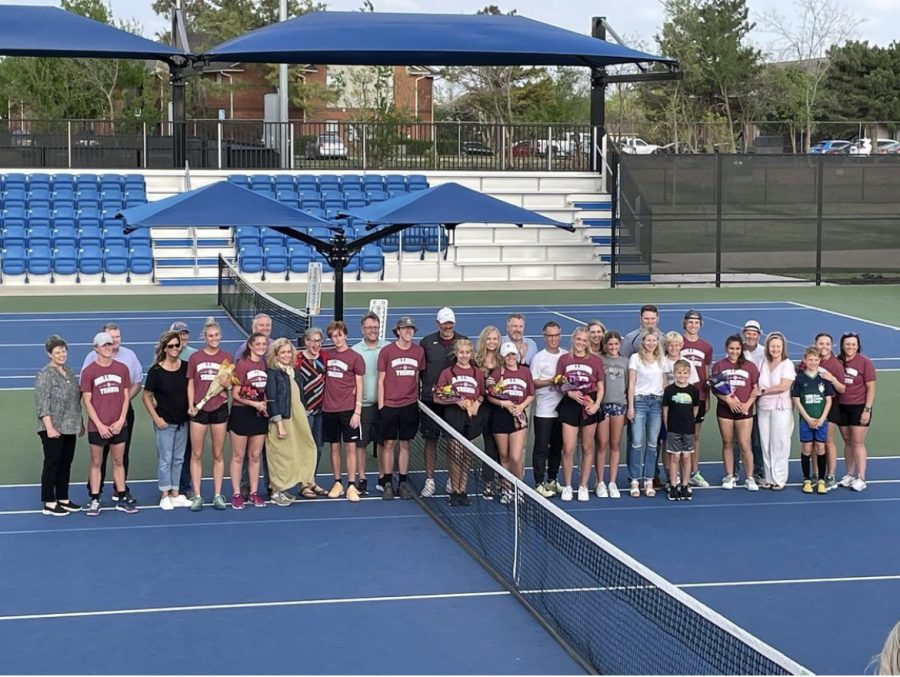 Tennis+seniors+are+recognized+after+a+successful+season.