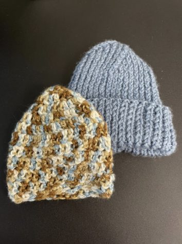 Sophomore english teacher Jacqueline Hirlinger creates baby hats to donate for those in need.