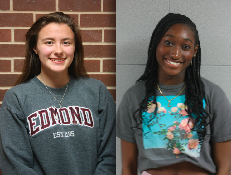 Two members from the girls track team take home records.