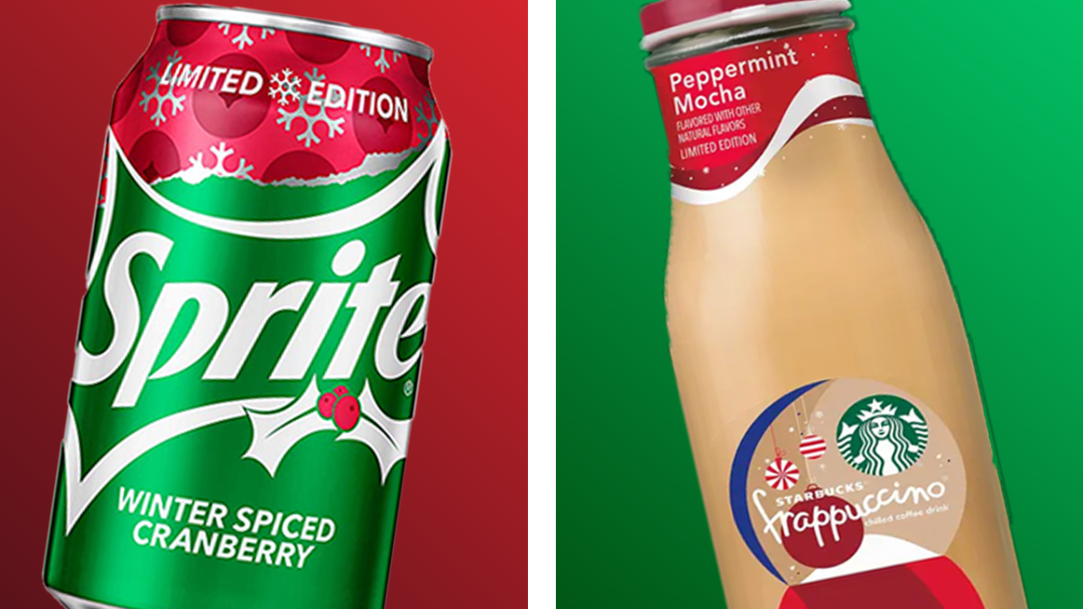Sprites Winter Spiced Cranberry thirsts the quiench while Starbucks  Peppermint Mocha brings the energy up.