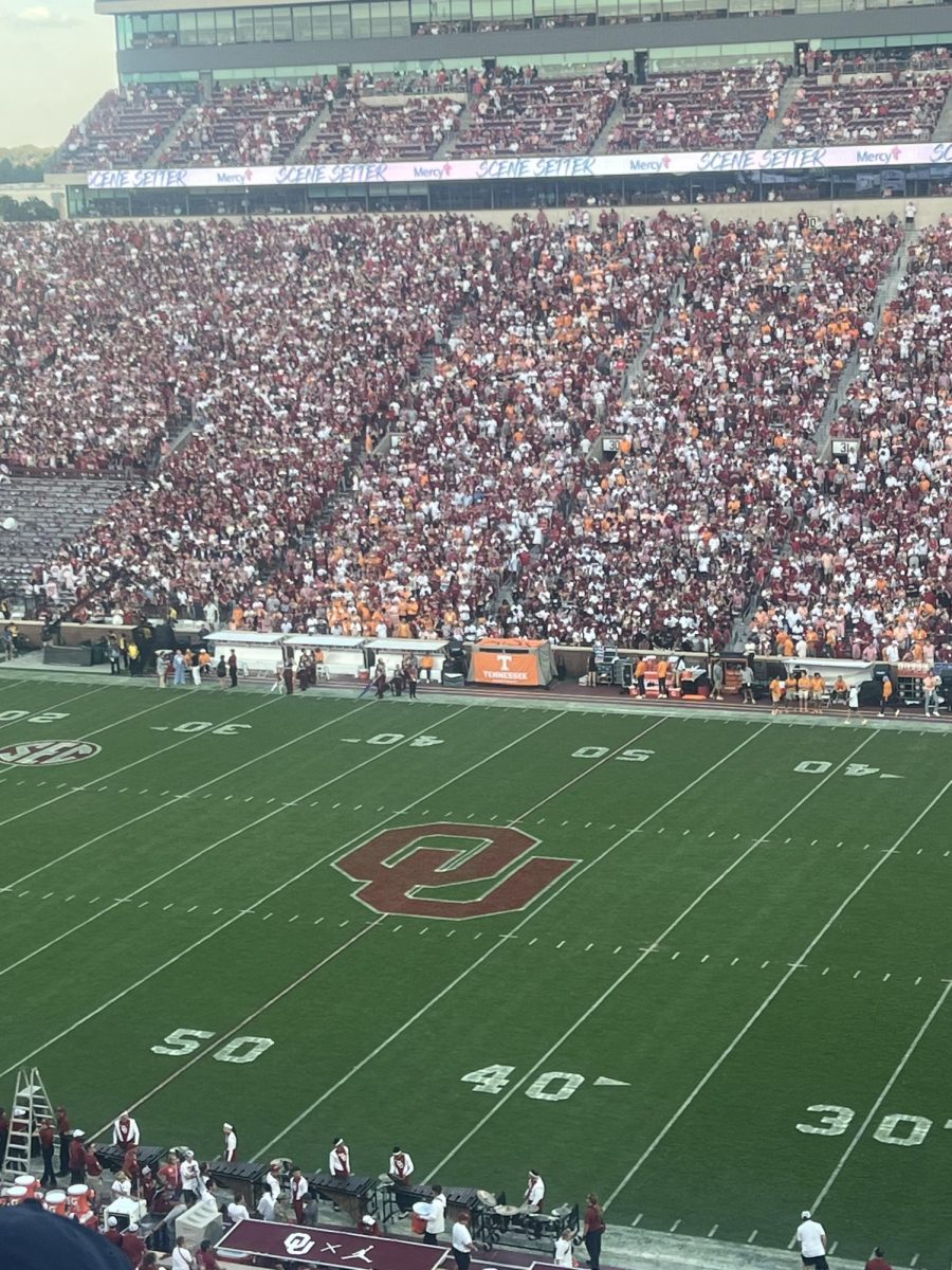 The Oklahoma versus Tennessee game took place on OU's field this year.