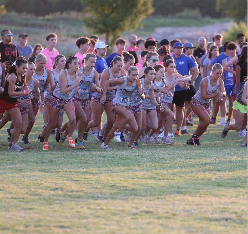 The girls cross country team finished first in the Mustang Night meet.