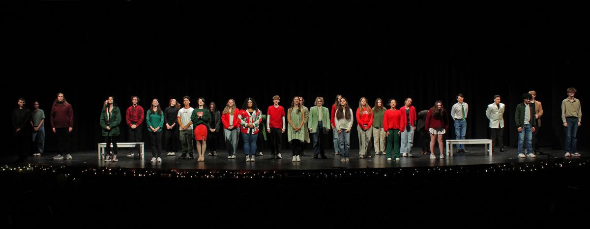 The cast of Carol A Christmas stand proudly to the audience.