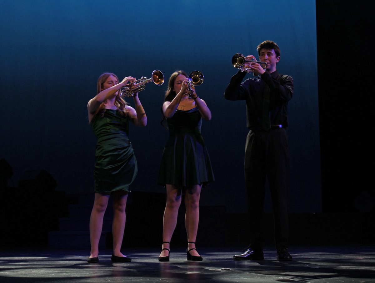 Katie Claussen, Bella Sawyer and Alex Cossey performing "Over the Rainbow."