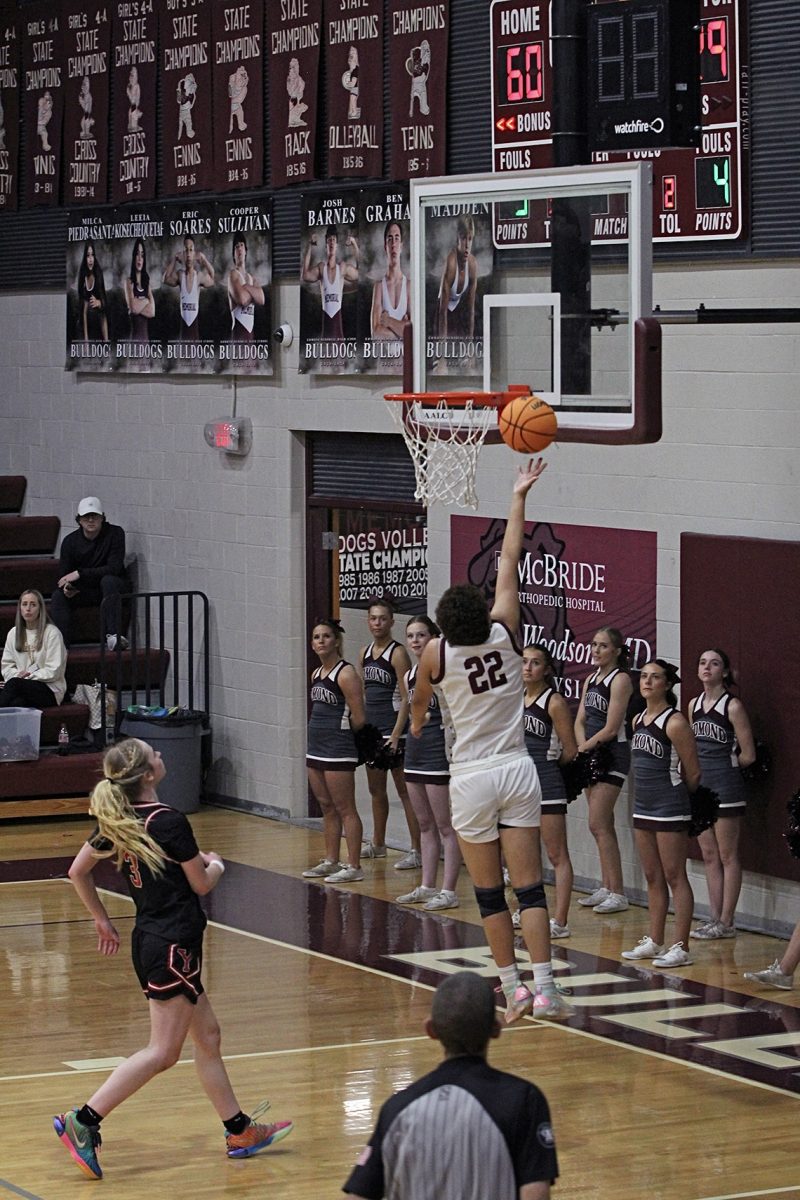 Senior Janiyah Williams scoring a layup for the lady dogs.