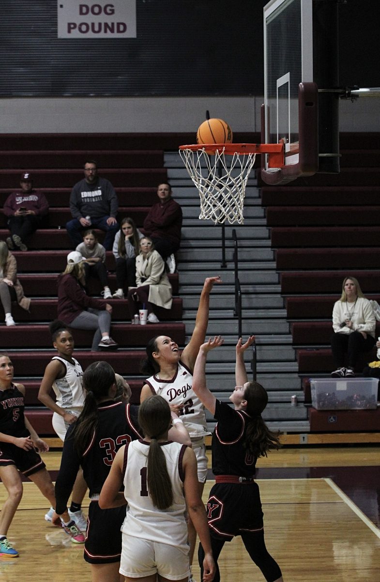 Senior Justyce Booker sinks a beautiful layup.