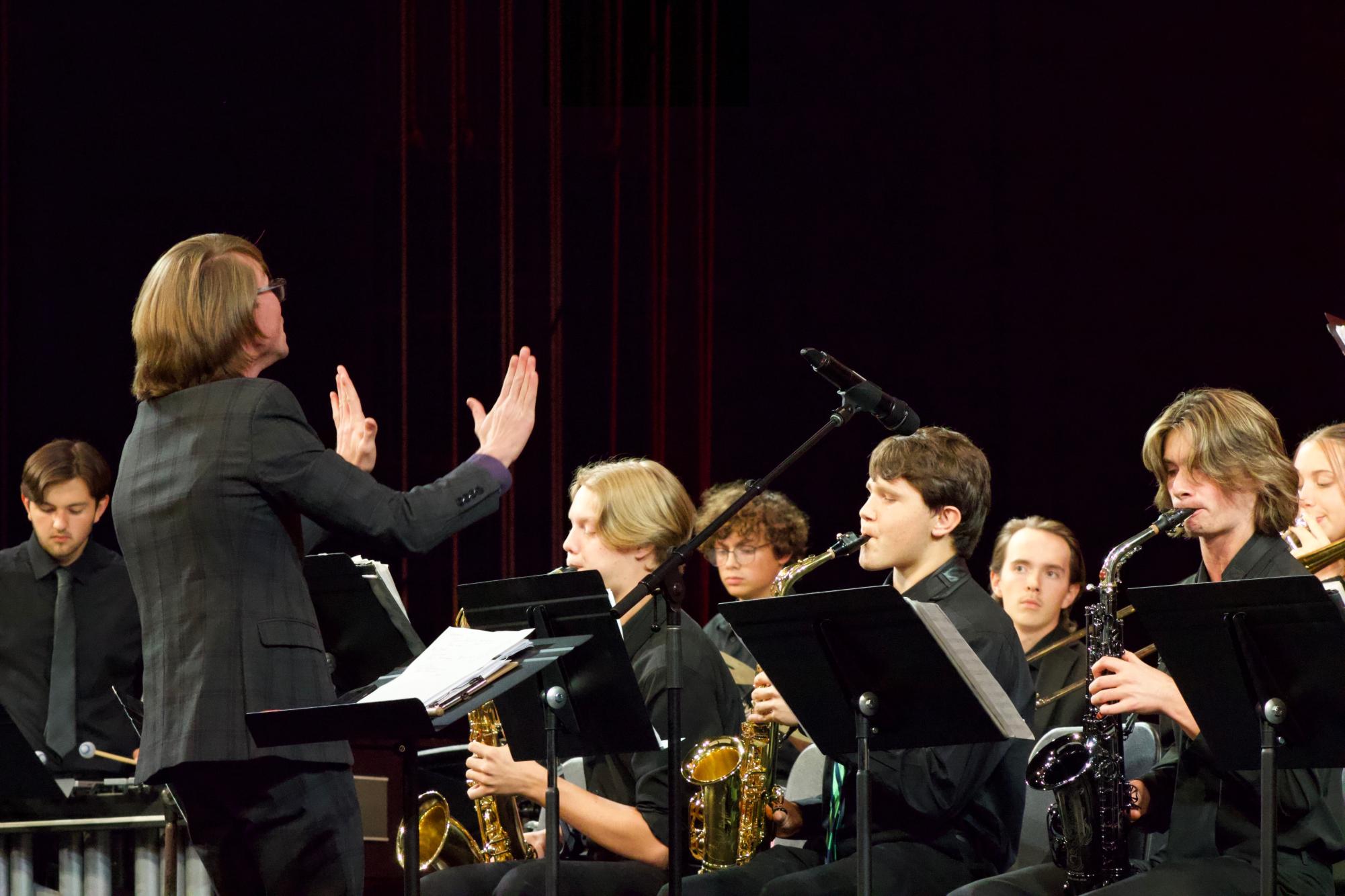 The JV jazz band showcased several pieces for the first concert of the year.