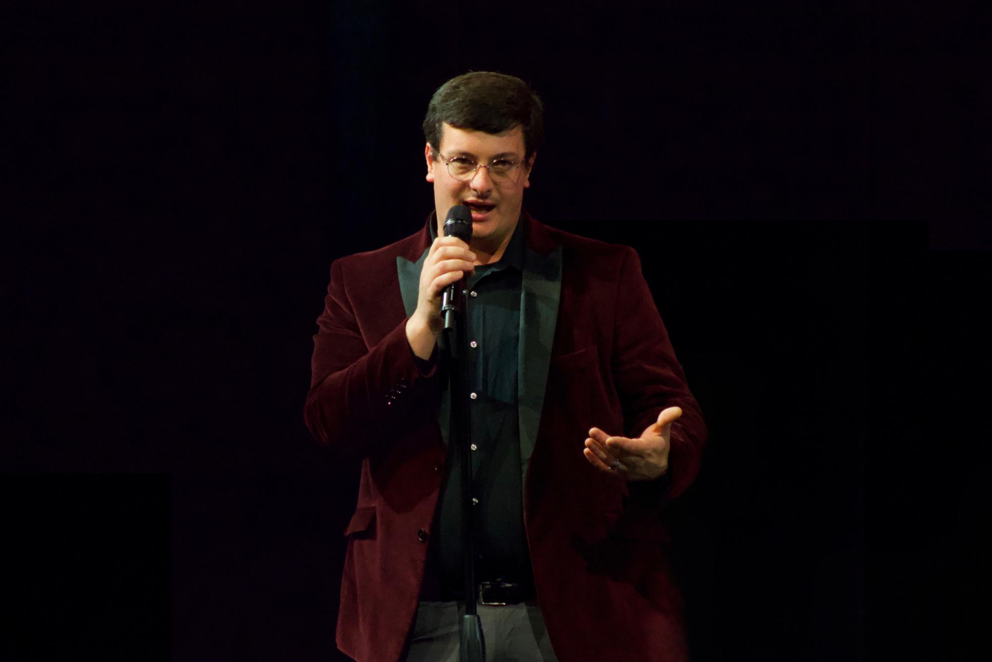 Band director Tanner Morgan introduced each varsity jazz band member individually before continuing the performance. 