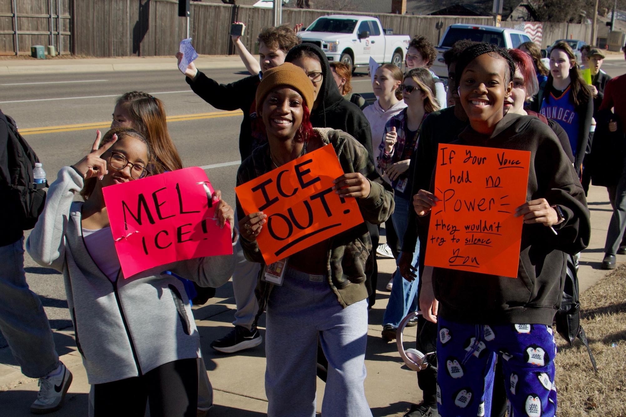 Memorial students walk out in protest against ICE