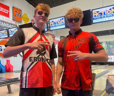 Brothers Ben and Will Bajema at their bowling practice.