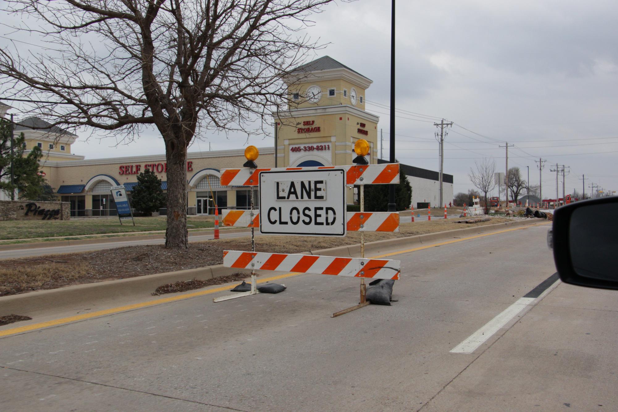 Closed lanes cause entrances for businesses to be harder to access.