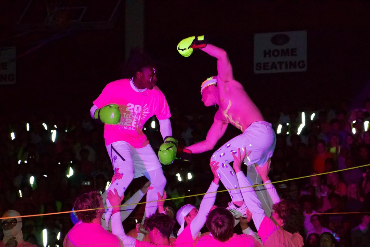 Two seniors staged a boxing match during their Techno performance. 