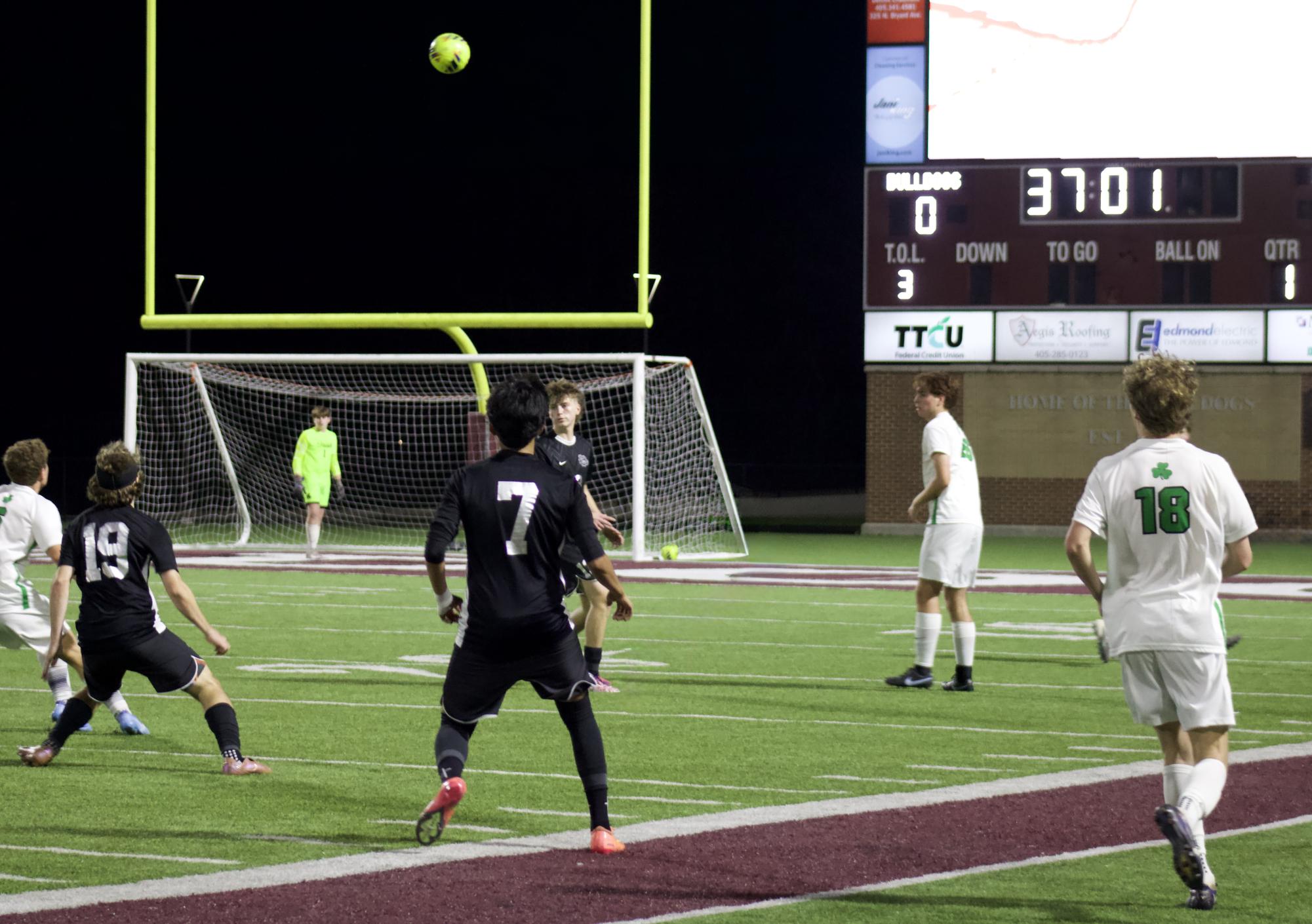 Varsity boys soccer versus Bishop McGuinness